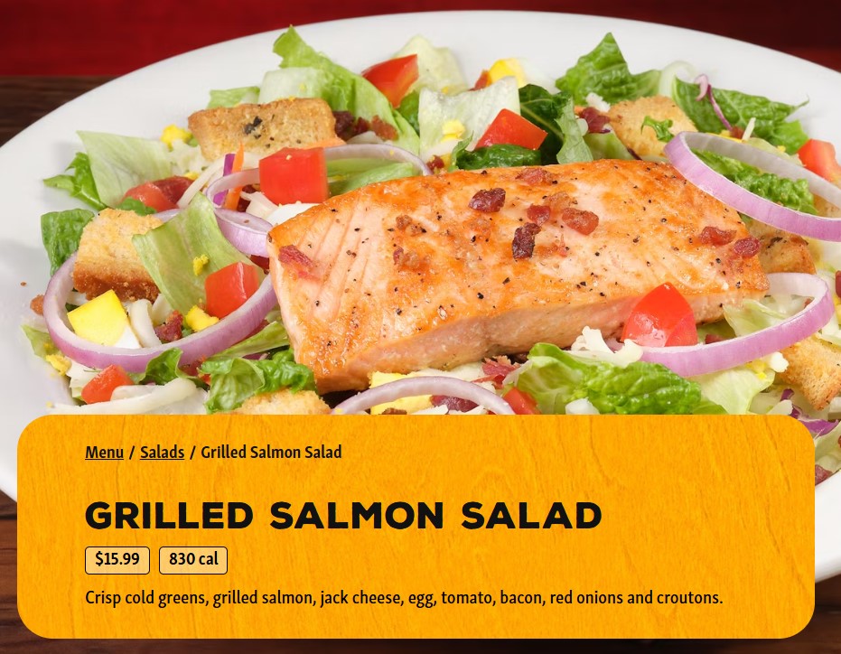 Grilled Salmon Salad at Texas Roadhouse