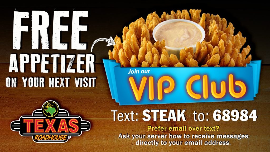 Texas roadhouse VIP Club Benefits