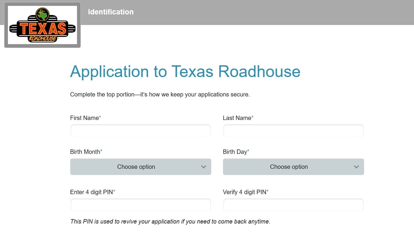 Texas Roadhouse Job Application
