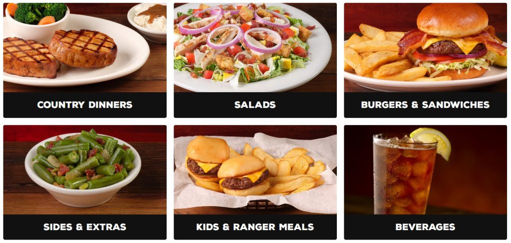 Texas Roadhouse Kyle Menu options