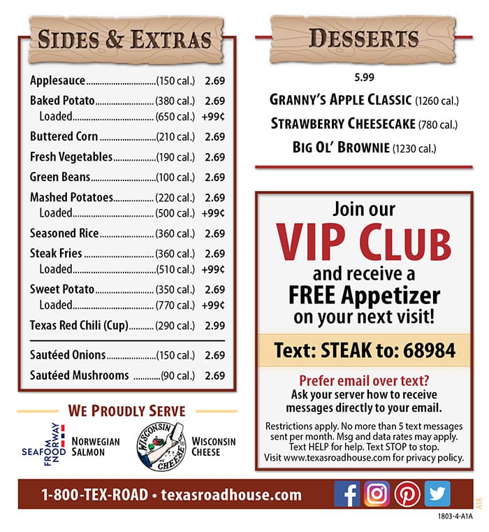 texas roadhouse VIP club Benefits