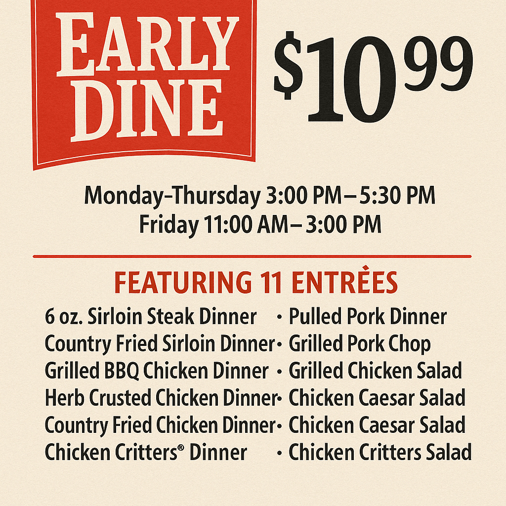 Texas roadhouse Early bird special