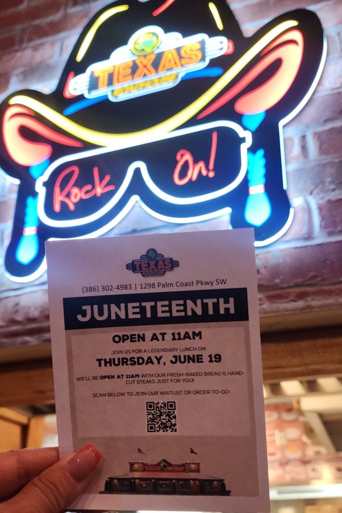 texas Roadhouse juneteenth hour 2025
